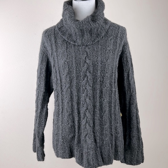 Peruvian Trading Company Handknit 100% alpaca wool knit cowl neck sweater Large - Picture 1 of 7